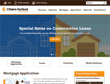 Tablet Screenshot of citizensfirstbank.net
